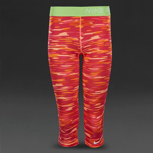 Nike Sportswear Pro Graphic Capri Sunset Glow / Ghost Green / White for Girls